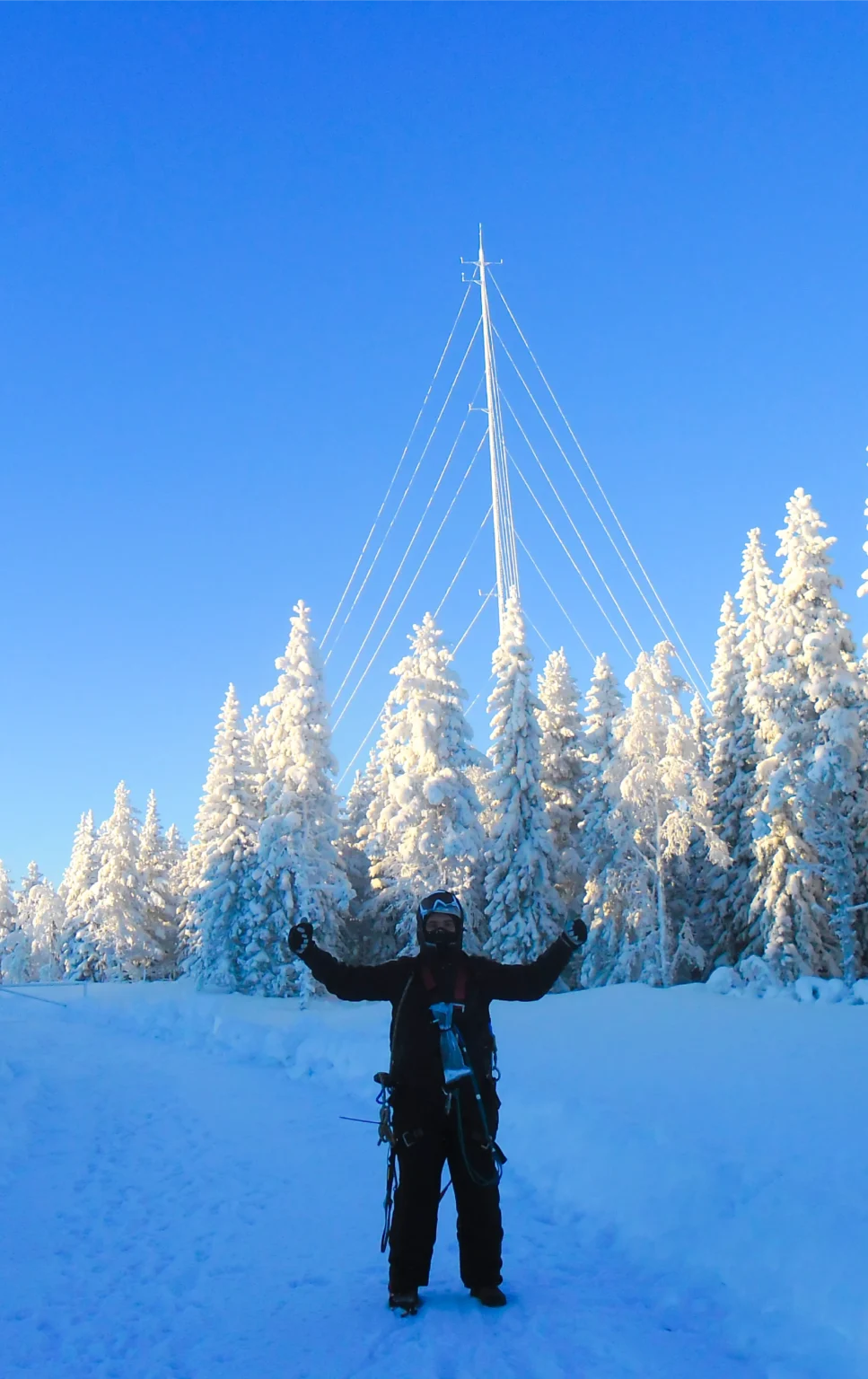 Equipo de Measwind trabajando en condiciones extremas a bajas temperaturas